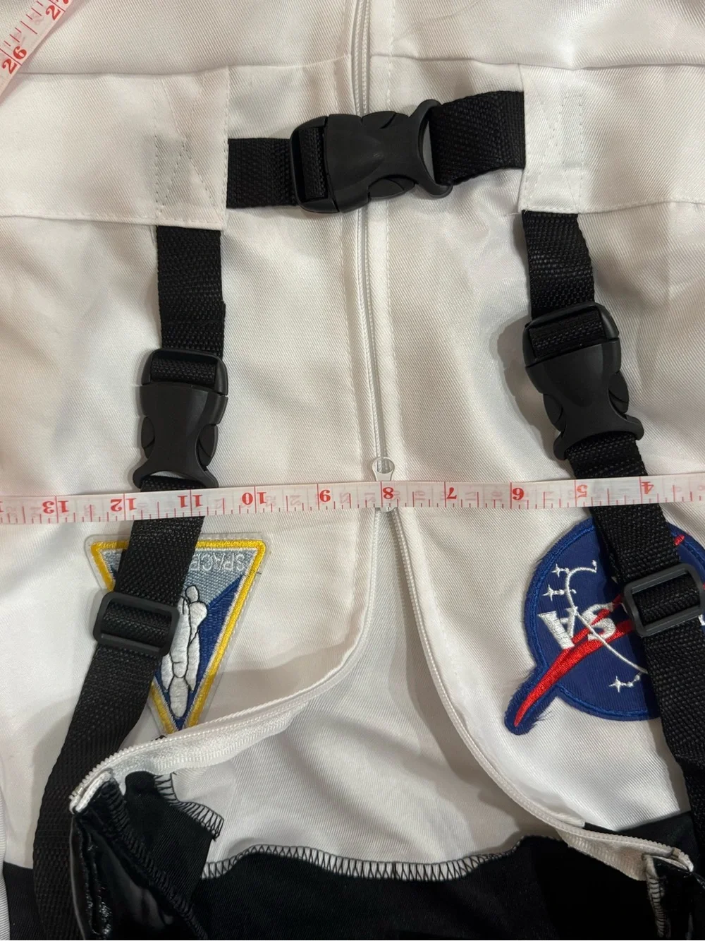 Kids White and Black NASA-Style Astronaut Jumpsuit Costume